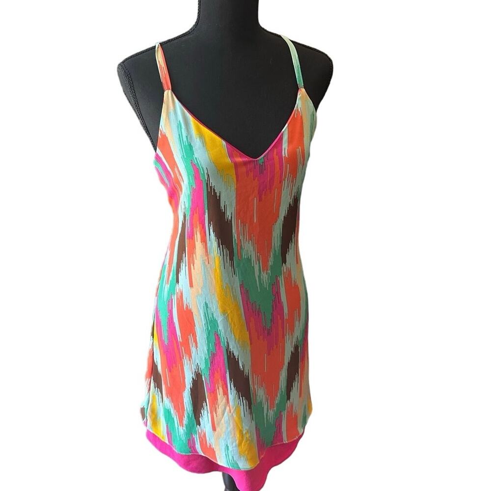 Judith March Rainbow Safari Falls Sleeveless Dress - M